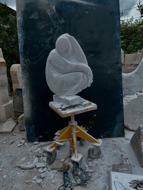 Working on this Spanish alabaster carving on a summer Sunday afternoon.