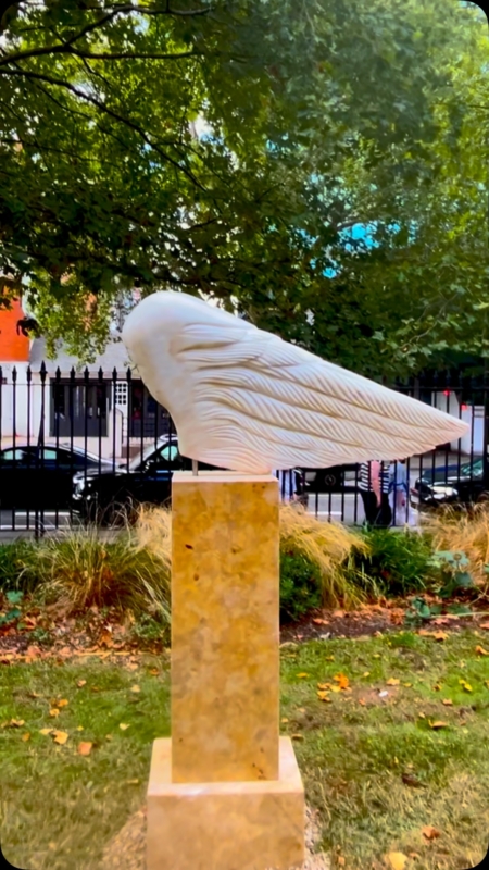 First sculpture in place for the matter show two more days of